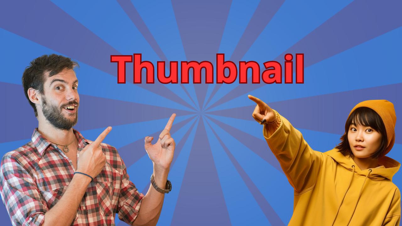 Mulher loira empolgada salta com notebook nas mãos diante de uma galáxia colorida, simbolizando o poder de uma thumbnail impactante. o que é uma thumbnail